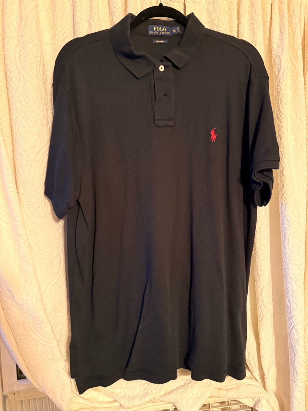 Polo by Ralph Lauren Men's Navy Polo Shirt with Red Logo
